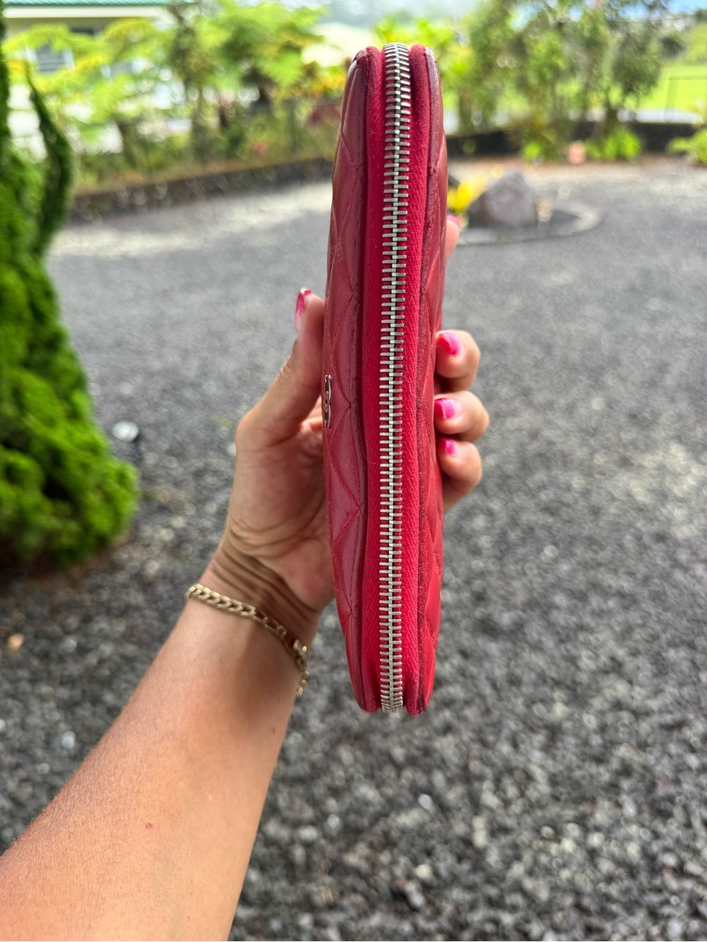CHANEL Red Quilted Leather Zip Around Long Wallet 21 Series - Picture 6 of 12